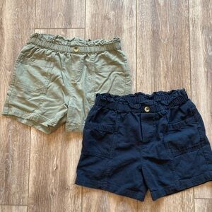 Lands' End Kids Elastic Waist Shorts - Olive and Navy